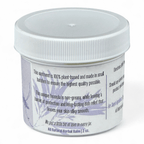 Label on jar of herbal balm stating: "This ointment is 100% plant-based and made in small batches to ensure the highest quality possible.

This unique formula is non-greasy, while leaving a barrier of protection and long-lasting itch relief that leaves your skin soothed and moisturized.

We put a little bit of love in every jar.
All Natural Herbal Balm | 2 oz."