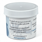 Label on jar of herbal balm stating: "This ointment is 100% plant-based and made in small batches to ensure the highest quality possible.

This unique formula is non-greasy, while leaving a barrier of protection and long-lasting itch relief that leaves your skin soothed and moisturized.

We put a little bit of love in every jar.
All Natural Herbal Balm | 2 oz."